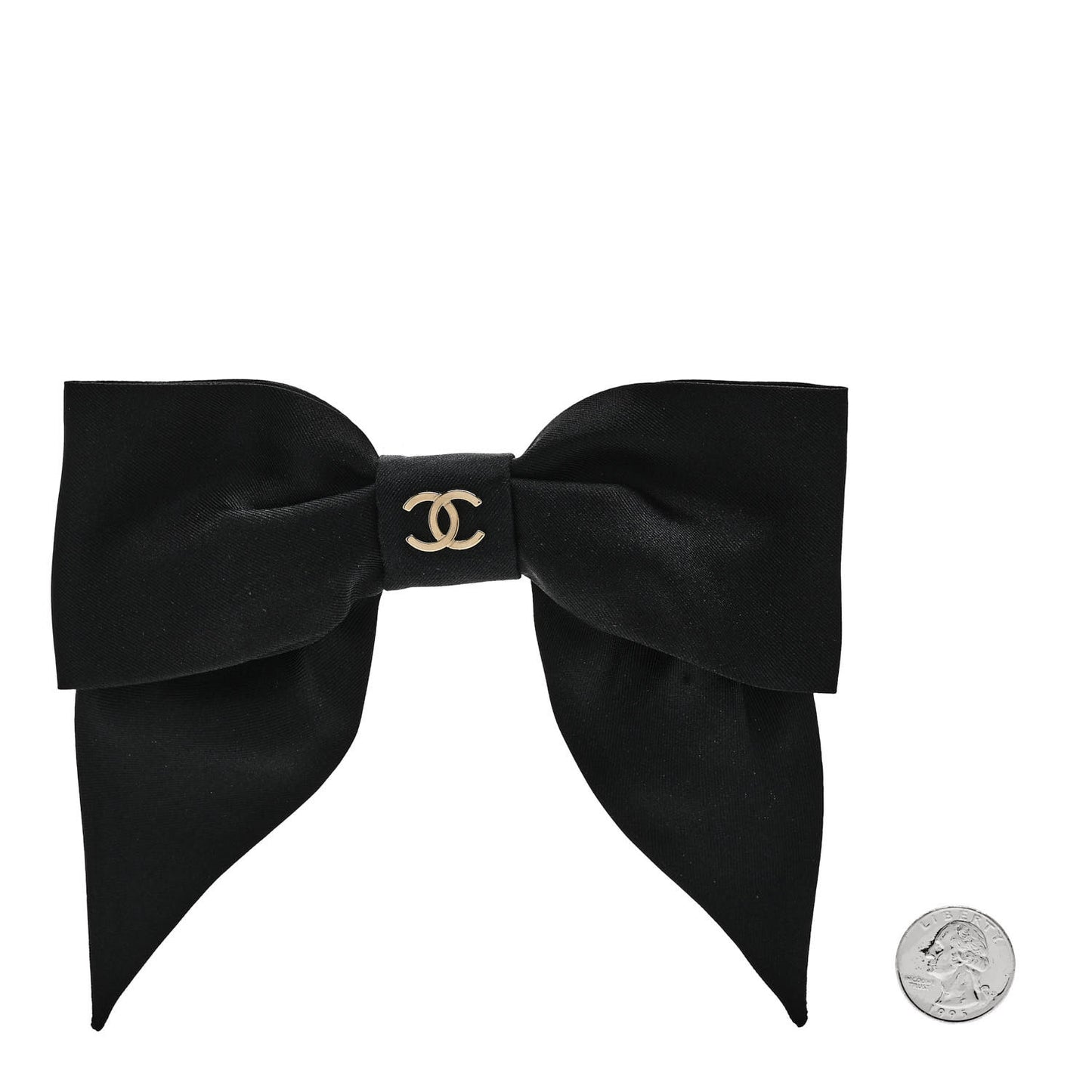 Silk Bow CC Hair Clip Black