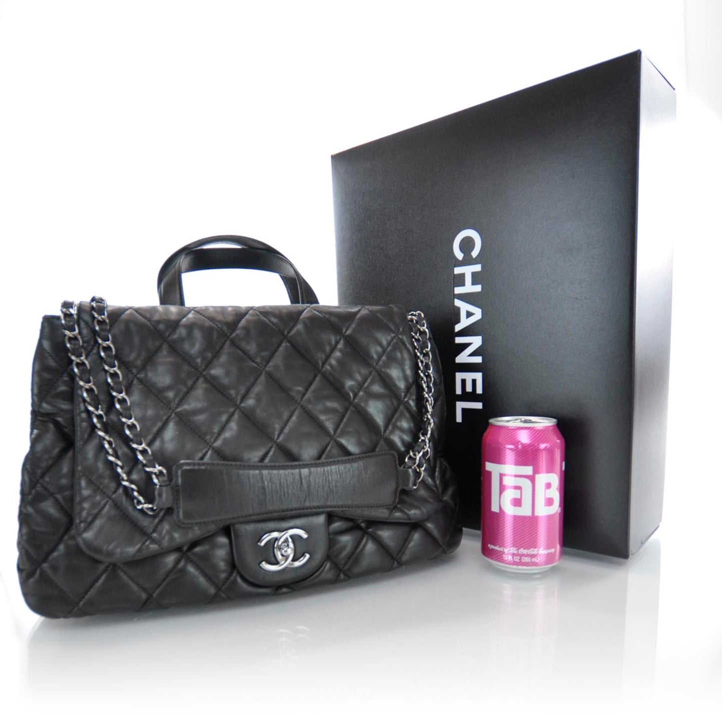 Lambskin Quilted 3 Maxi Flap Bag Black