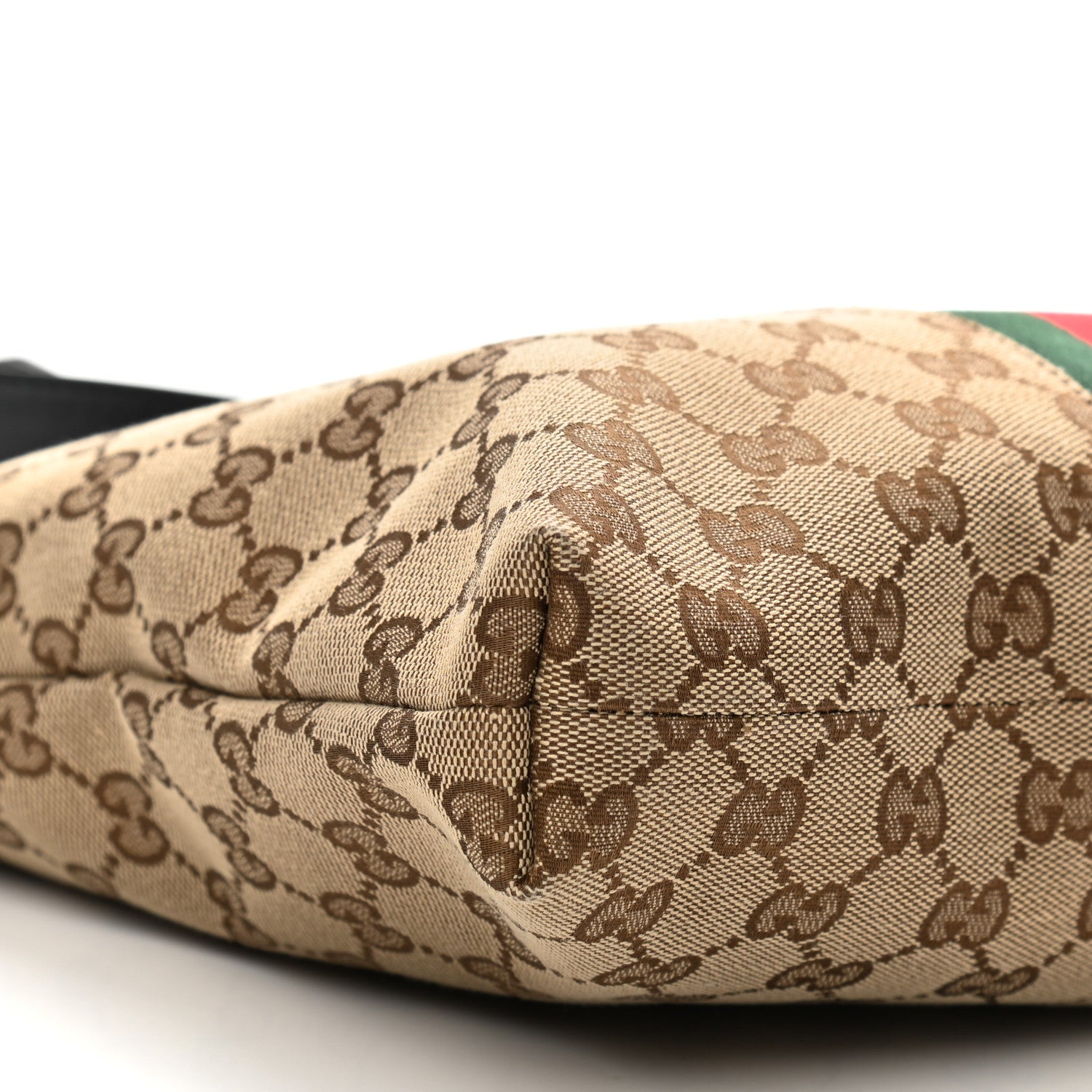 Gucci GG Monogram Web Flat Messenger Bag Black 9 of 10