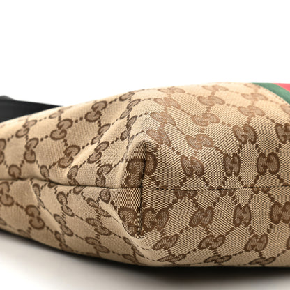 Gucci GG Monogram Web Flat Messenger Bag Black 9 of 10