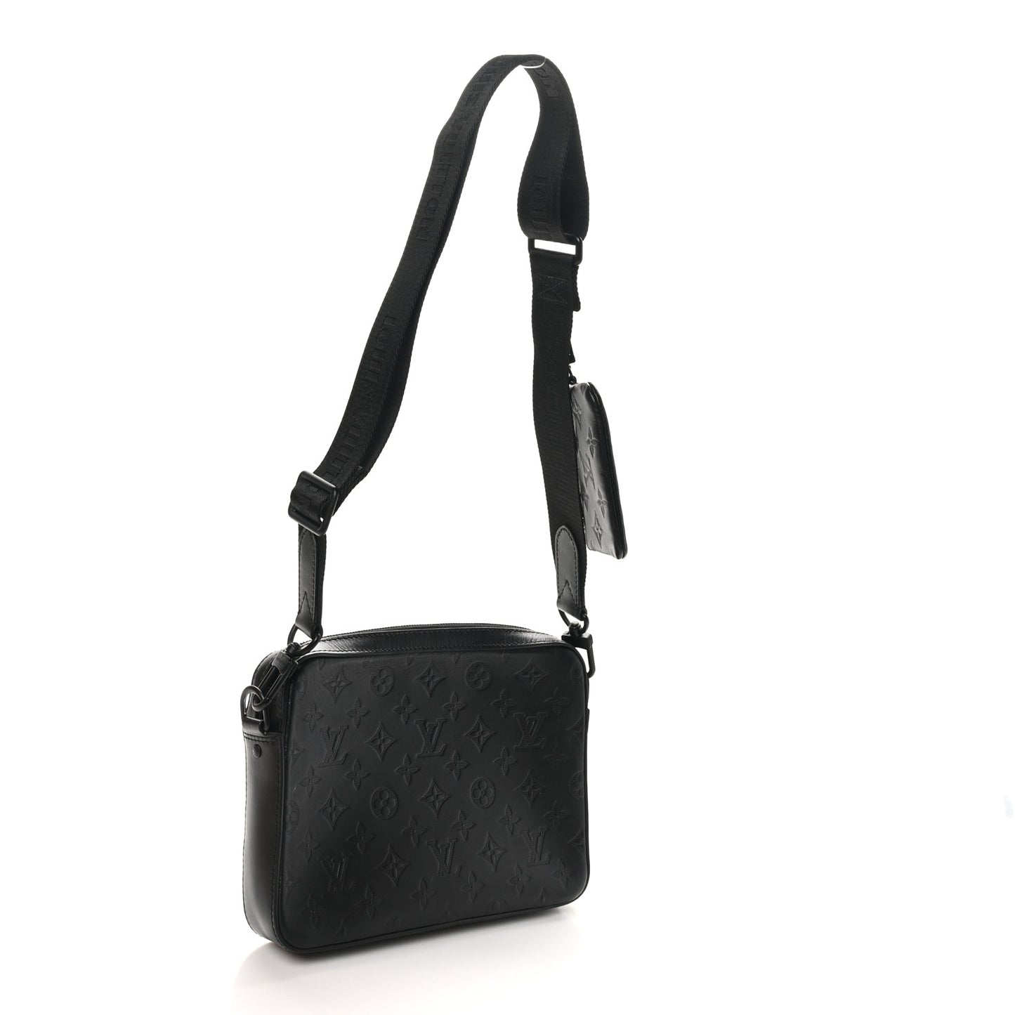 Calfskin Monogram Shadow Duo Messenger Black