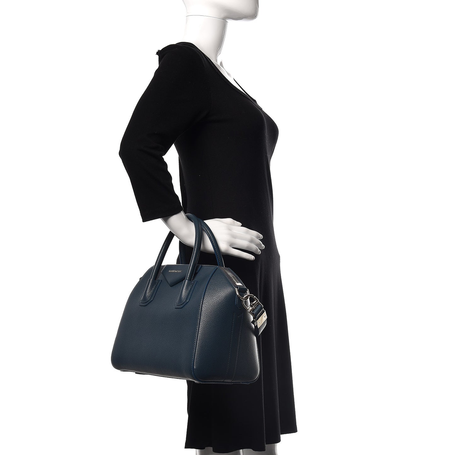 Sugar Goatskin Small Antigona Peacock Blue