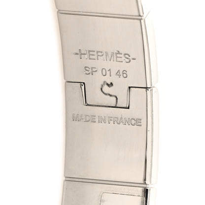 Hermes Enamel Printed Narrow Balades Equestres Positif Negatif Hinged Bracelet S Black 5 of 5