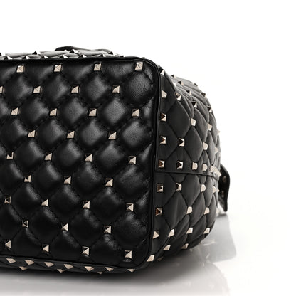 Valentino Garavani Nappa Medium Rockstud Spike Bucket Bag Black 7 of 7