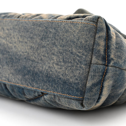 Saint Laurent Denim Quilted Small Loulou Puffer Monogram Chain Satchel Blue Cinnamon 10 of 11