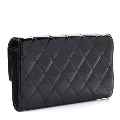 Chanel Patent CC Large Gusset Flap Wallet Black 3 of 15