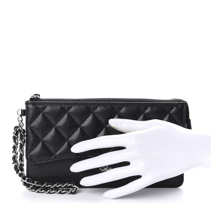 Chanel Caviar Quilted Classic Pouch With Handle Black 2 of 10