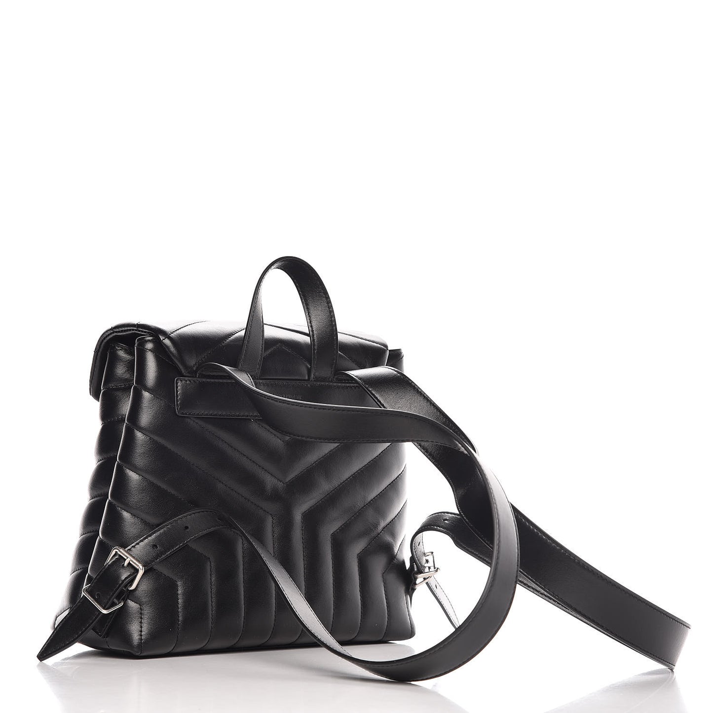 Calfskin Y Quilted Monogram Small Loulou Backpack Black