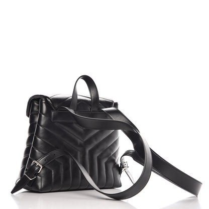 Saint Laurent Calfskin Y Quilted Monogram Small Loulou Backpack Black 3 of 10