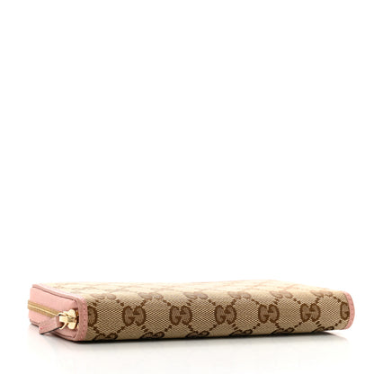 Gucci Monogram Dollar Calfskin Zip Around Wallet Beige Ebony Soft Pink 4 of 9