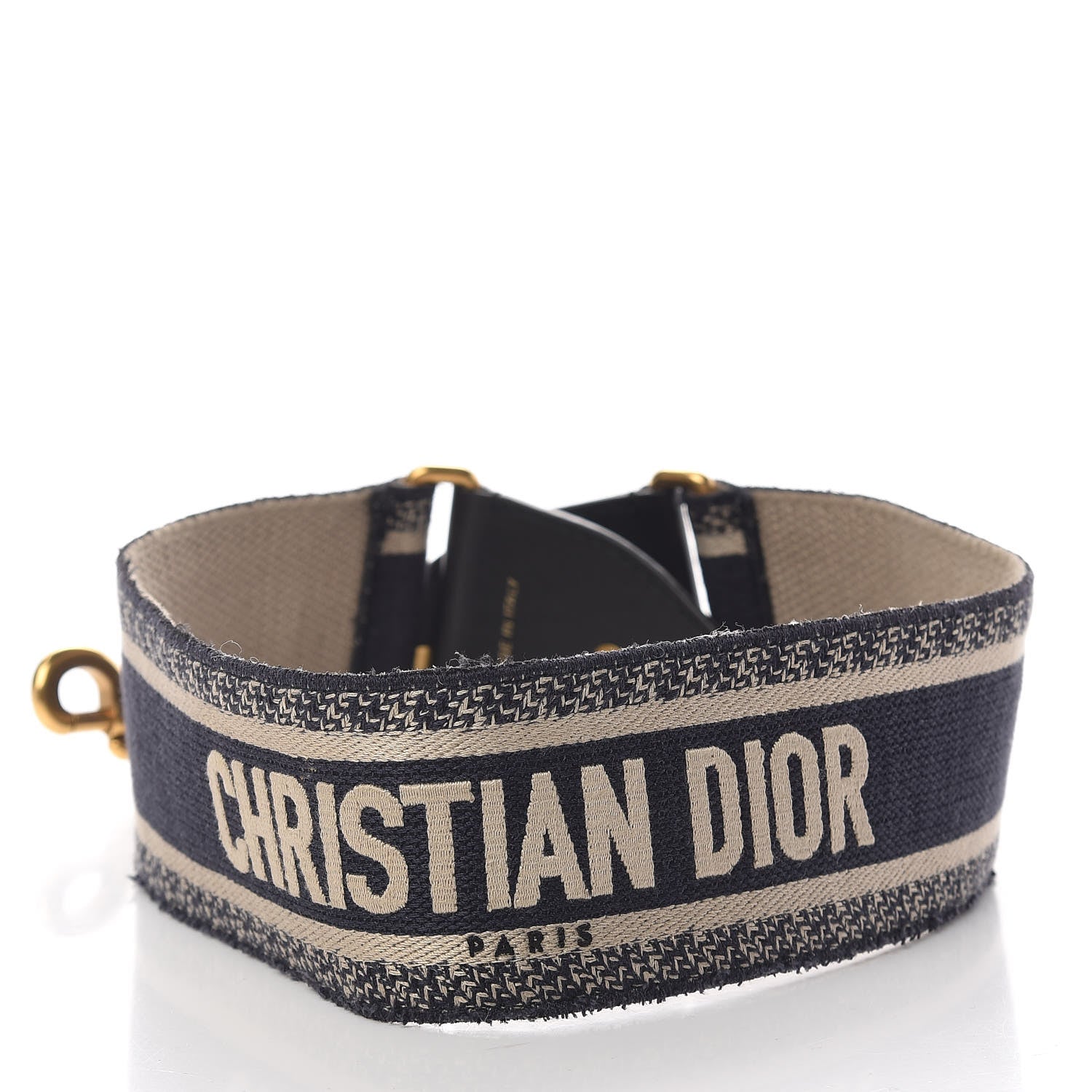 Christian Dior Canvas Embroidered Shoulder Strap Blue 2 of 4