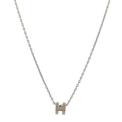 Hermes Palladium Mini Pop H Pendant Necklace Marron Glace 1 of 5
