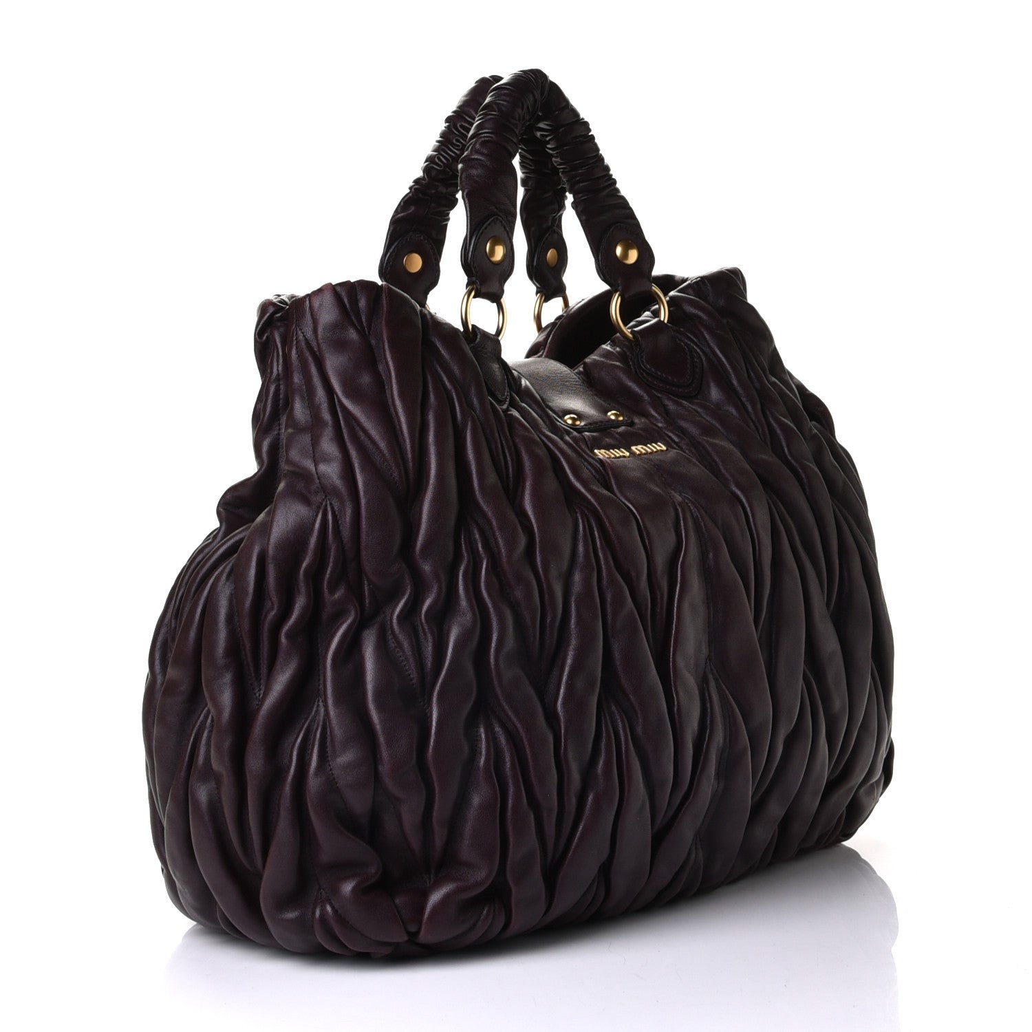 Miu Miu Nappa Matelasse Shopping Tote Prugna 2 of 7