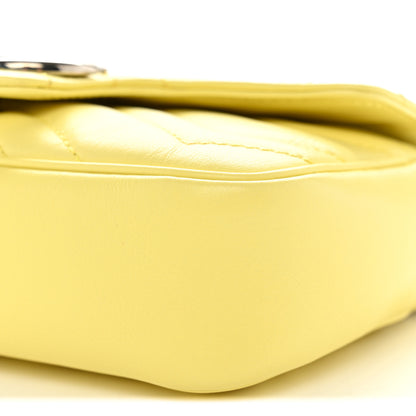 Gucci Calfskin Matelasse Super Mini GG Marmont Shoulder Bag Banana 9 of 10