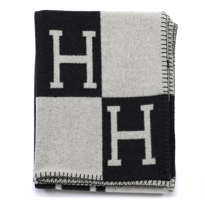 Hermes Wool Cashmere Avalon Blanket Ecru Gris Fonce 1 of 6