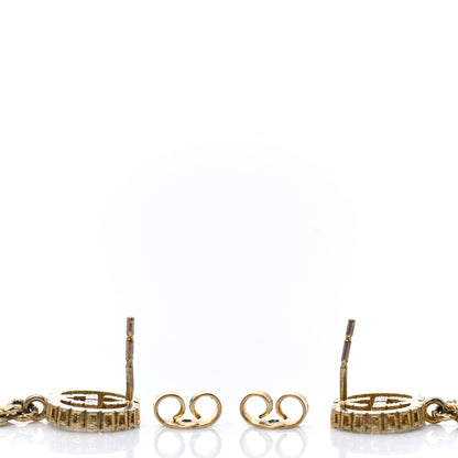 Gucci Metal Crystal Pearl Interlocking G Earrings Gold 3 of 5