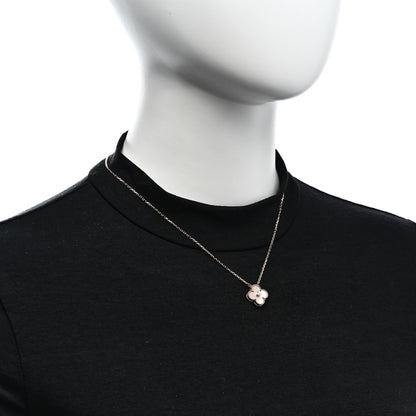 Van Cleef & Arpels 18K Rose Gold Diamond Pink Mother of Pearl Vintage Alhambra Pendant Necklace 2 of 7