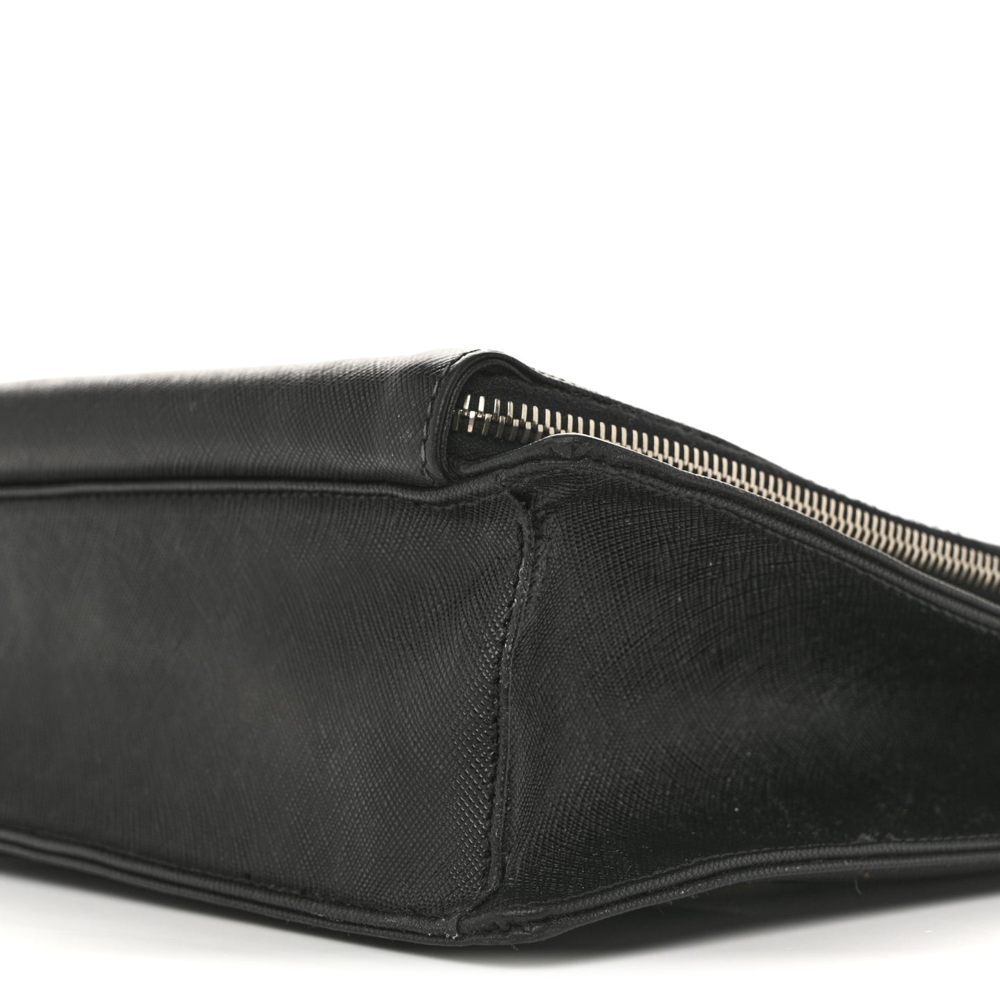 Saffiano Cuir Front Zip Pocket Briefcase Black