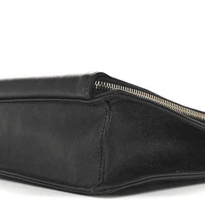 Prada Saffiano Cuir Front Zip Pocket Briefcase Black 11 of 14