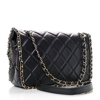 Chanel Crumpled Calfskin Medium Chain All Over Flap Black 2 of 4