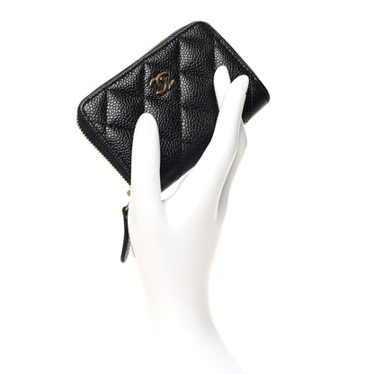 Chanel Caviar Quilted Zip Coin Purse Black 2 of 11