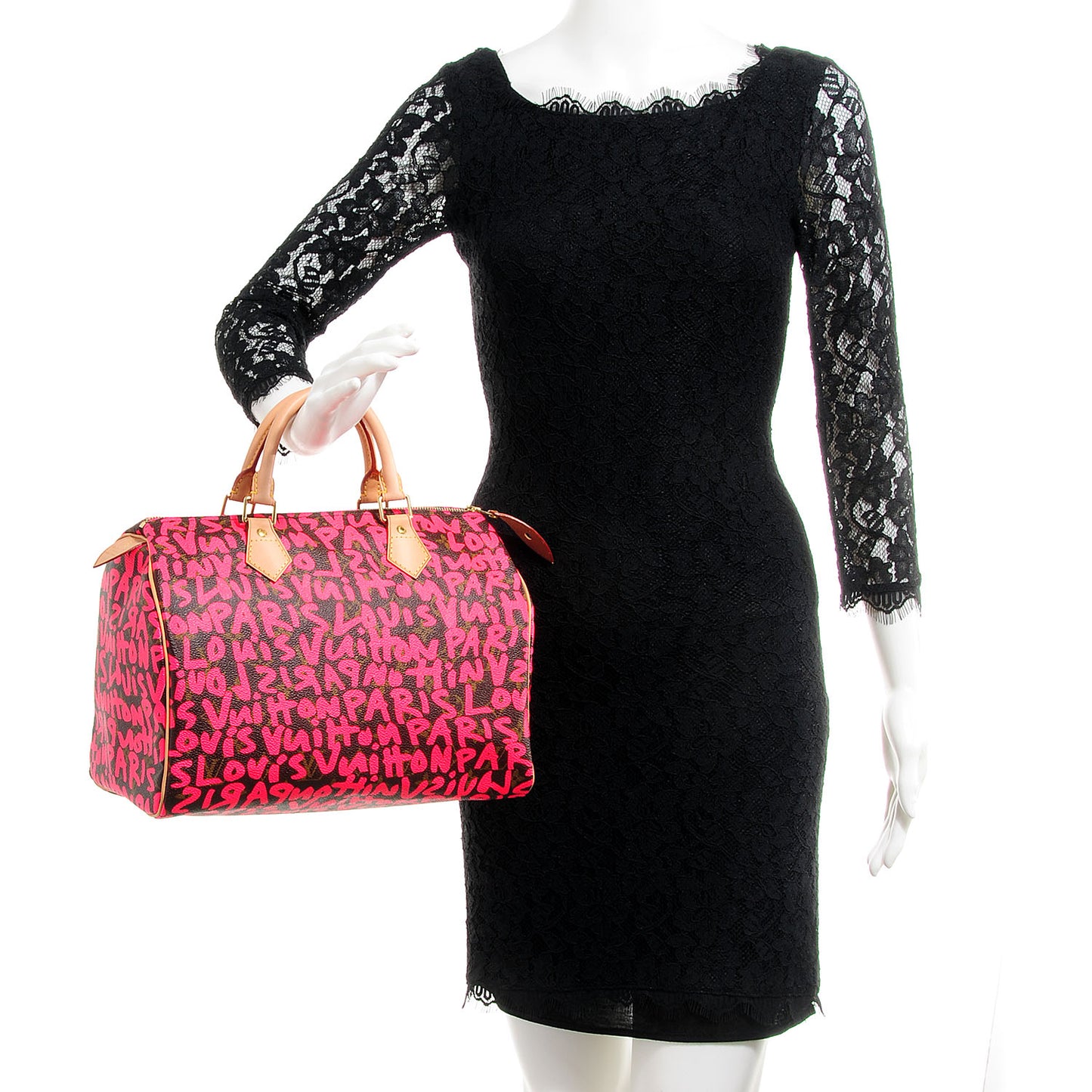 Monogram Graffiti Speedy 30 Fuchsia
