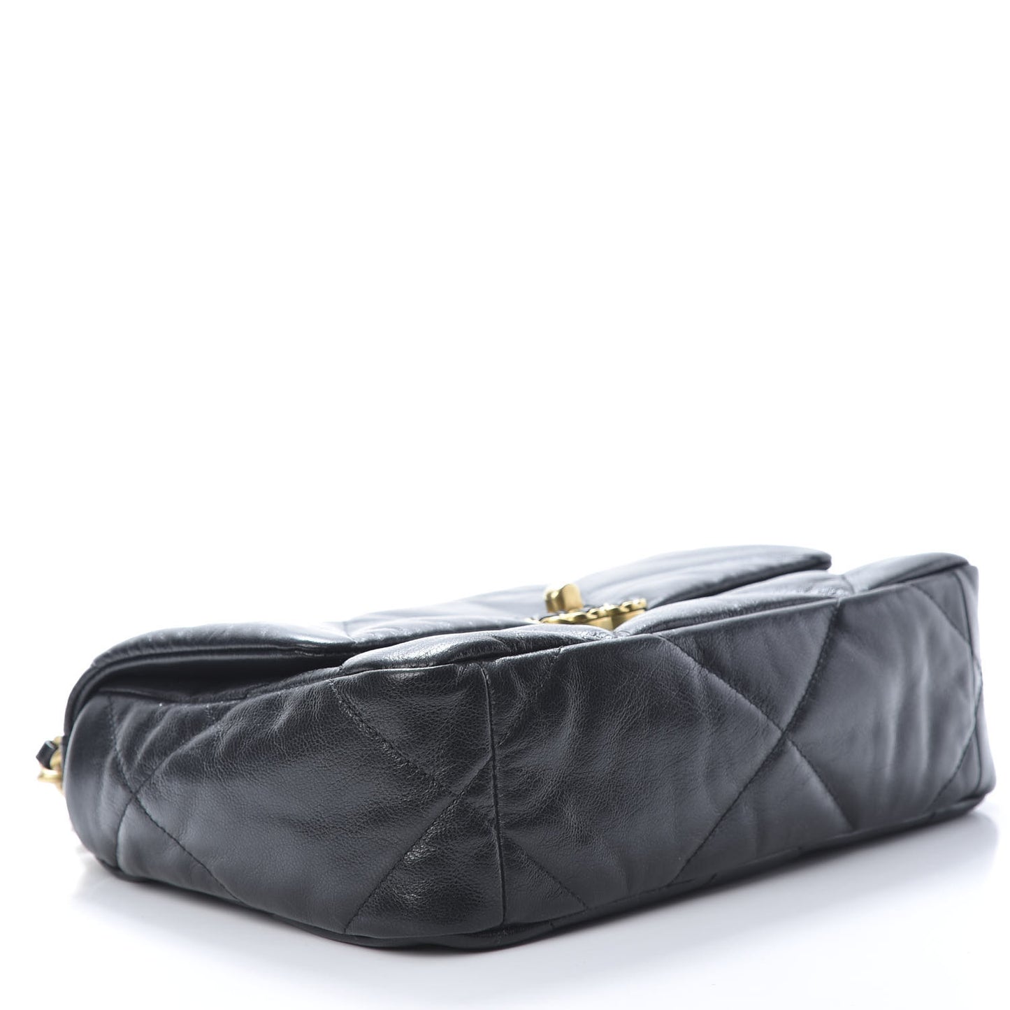 Goatskin Quilted Medium 19 Flap Black