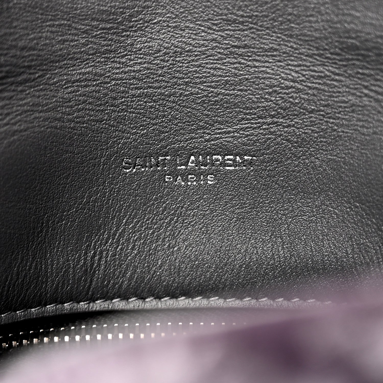Saint Laurent Crushed Velvet Quilted Small Loulou Puffer Monogram Chain Satchel Cloud Grey 7 of 11