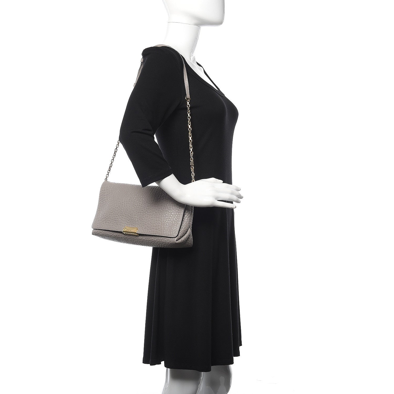 Burberry Signature Grain Medium Mildenhall Crossbody Bag Pale Grey 2 of 10