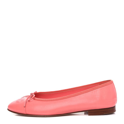 Chanel Lambskin Cap Toe CC Ballerina Flats 40 Pink 1 of 11