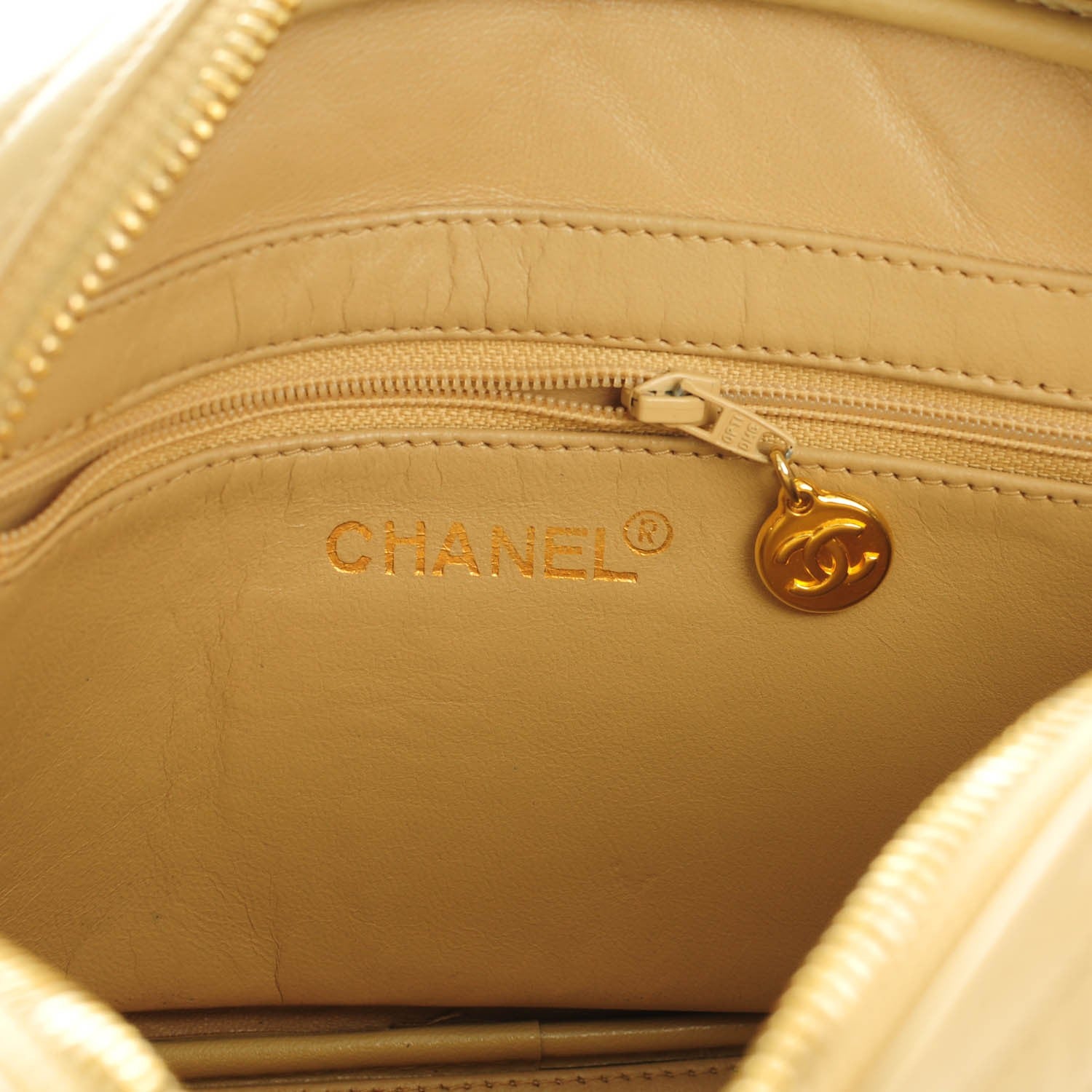 Chanel Lambskin Quilted Camera Case Beige 6 of 7