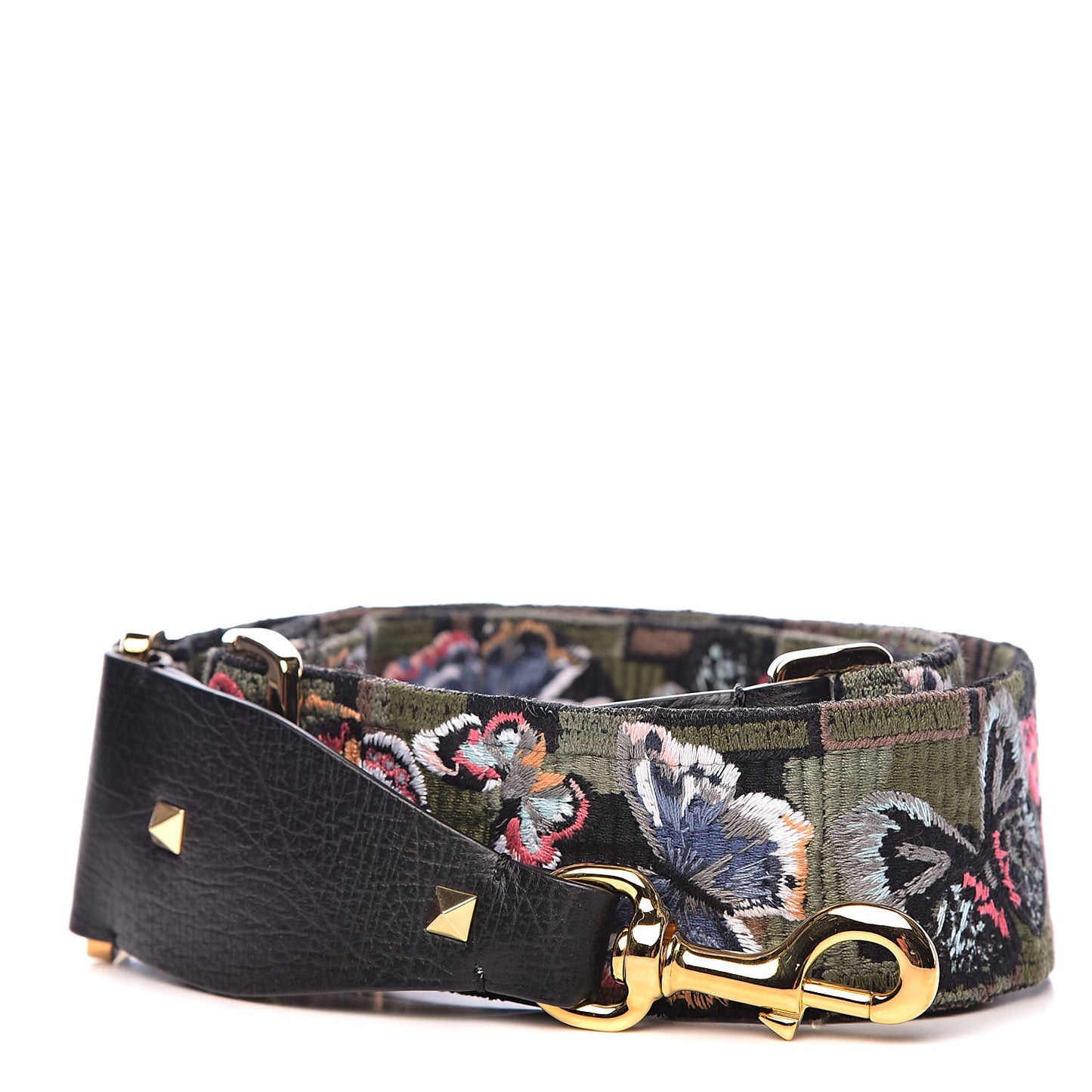 Canvas Camubutterfly Rockstud Guitar Strap Multicolor