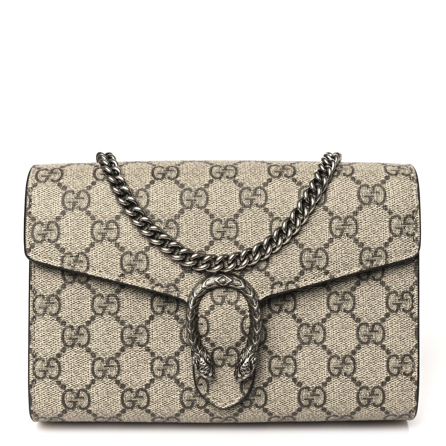 GG Supreme Monogram Mini Dionysus Chain Wallet Beige Taupe
