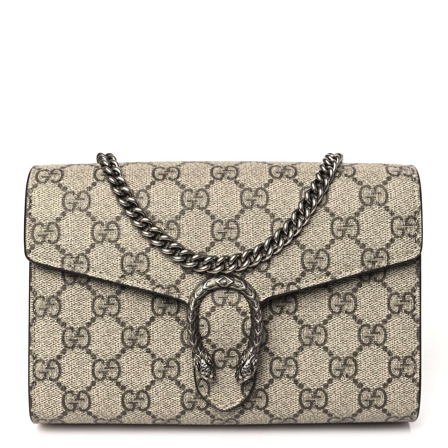 Gucci GG Supreme Monogram Mini Dionysus Chain Wallet Beige Taupe 1 of 11