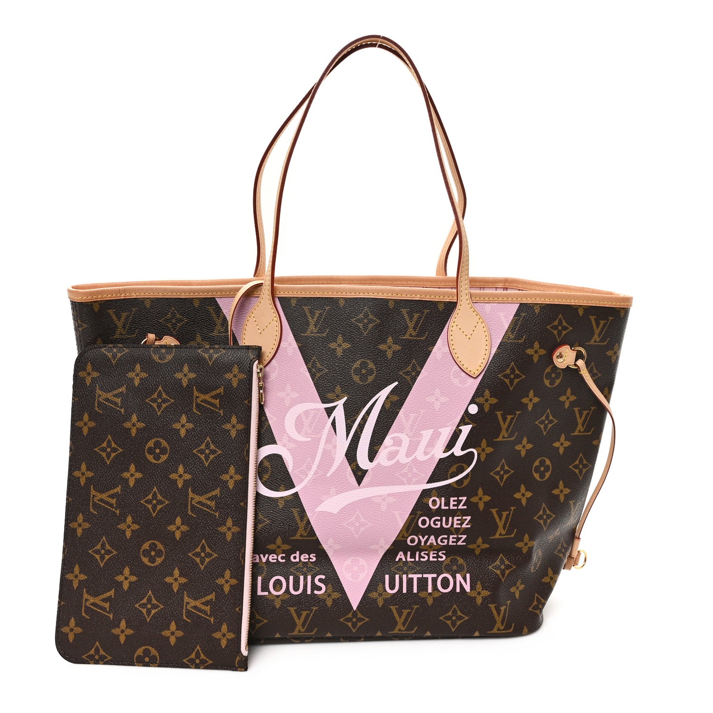 Monogram Maui V Neverfull MM Rose Ballerine
