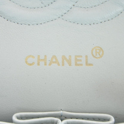 Chanel Lambskin Quilted Medium Double Flap Light Blue 8 of 10