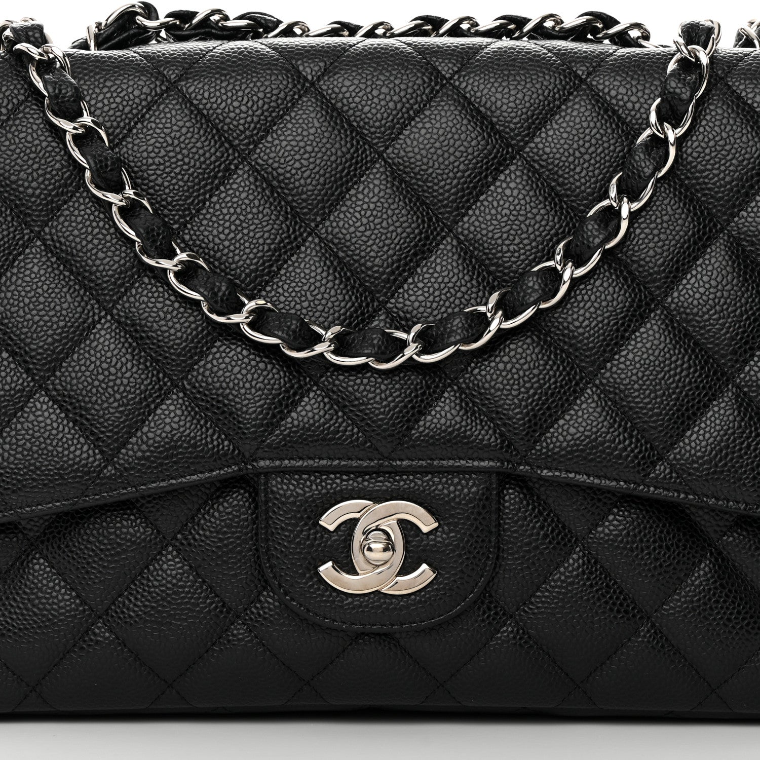 Chanel Caviar Quilted Jumbo Single Flap Black 8 of 16