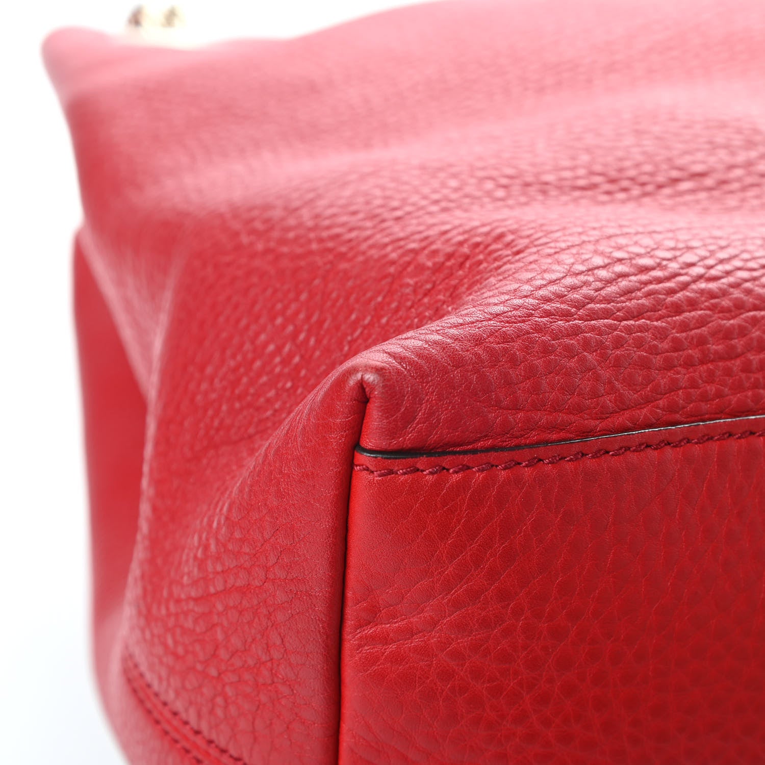 Gucci Pebbled Calfskin Medium Soho Chain Shoulder Bag Tabasco Red 12 of 13