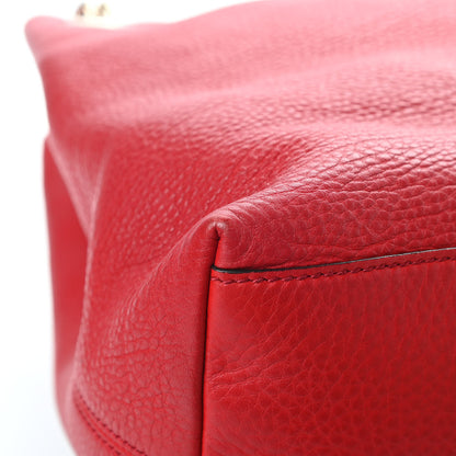 Gucci Pebbled Calfskin Medium Soho Chain Shoulder Bag Tabasco Red 12 of 13