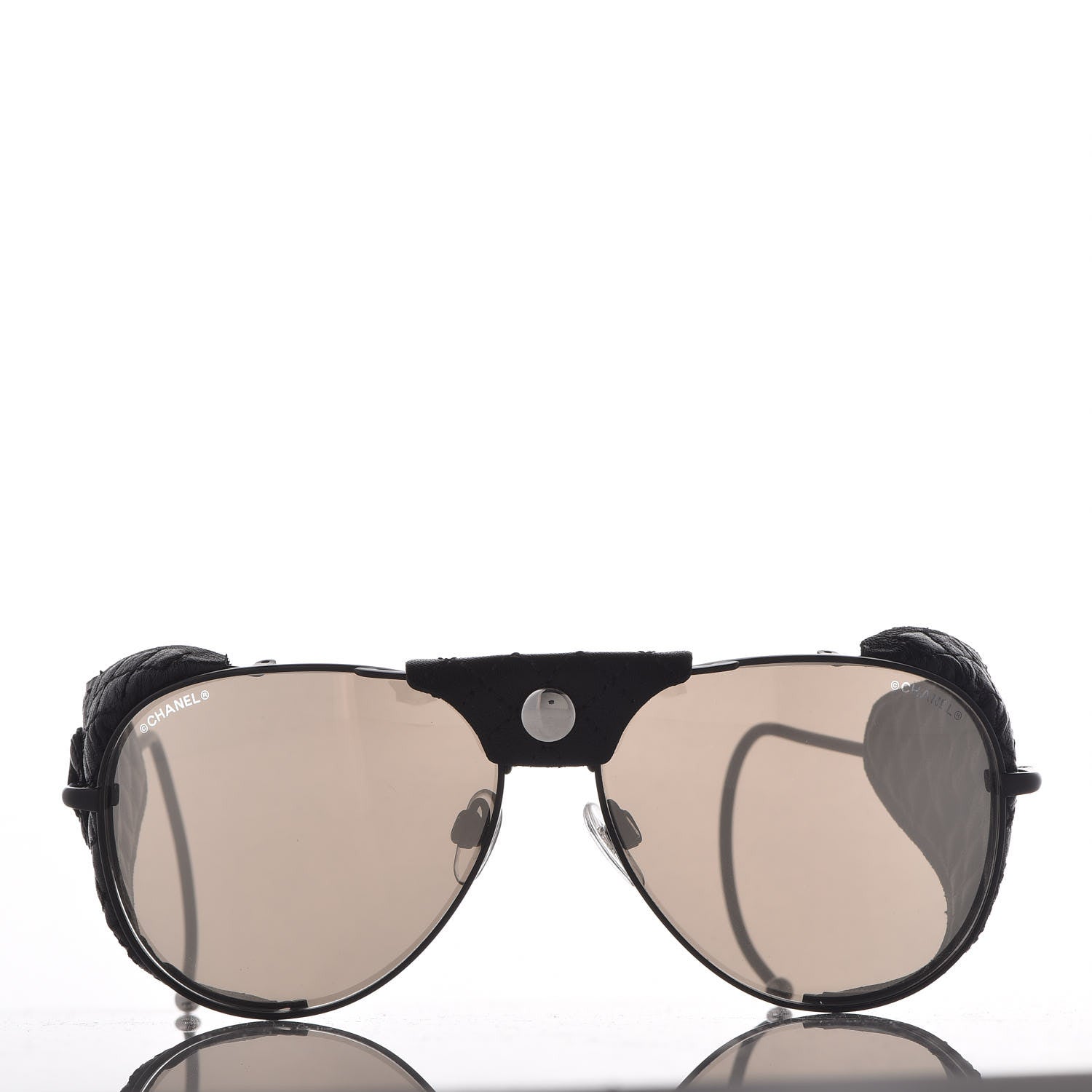 Chanel Titanium Lambskin CC Pilot Sunglasses 71265 Black 3 of 12