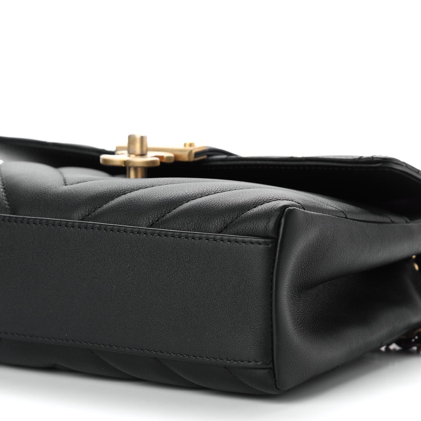 Calfskin Quilted Chevron In The City Bag Black