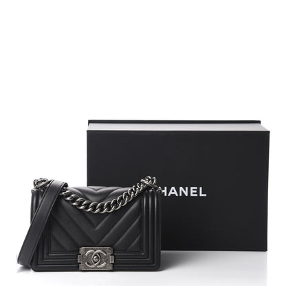 Chanel Calfskin Chevron Quilted Small Boy Flap Black 12 of 12