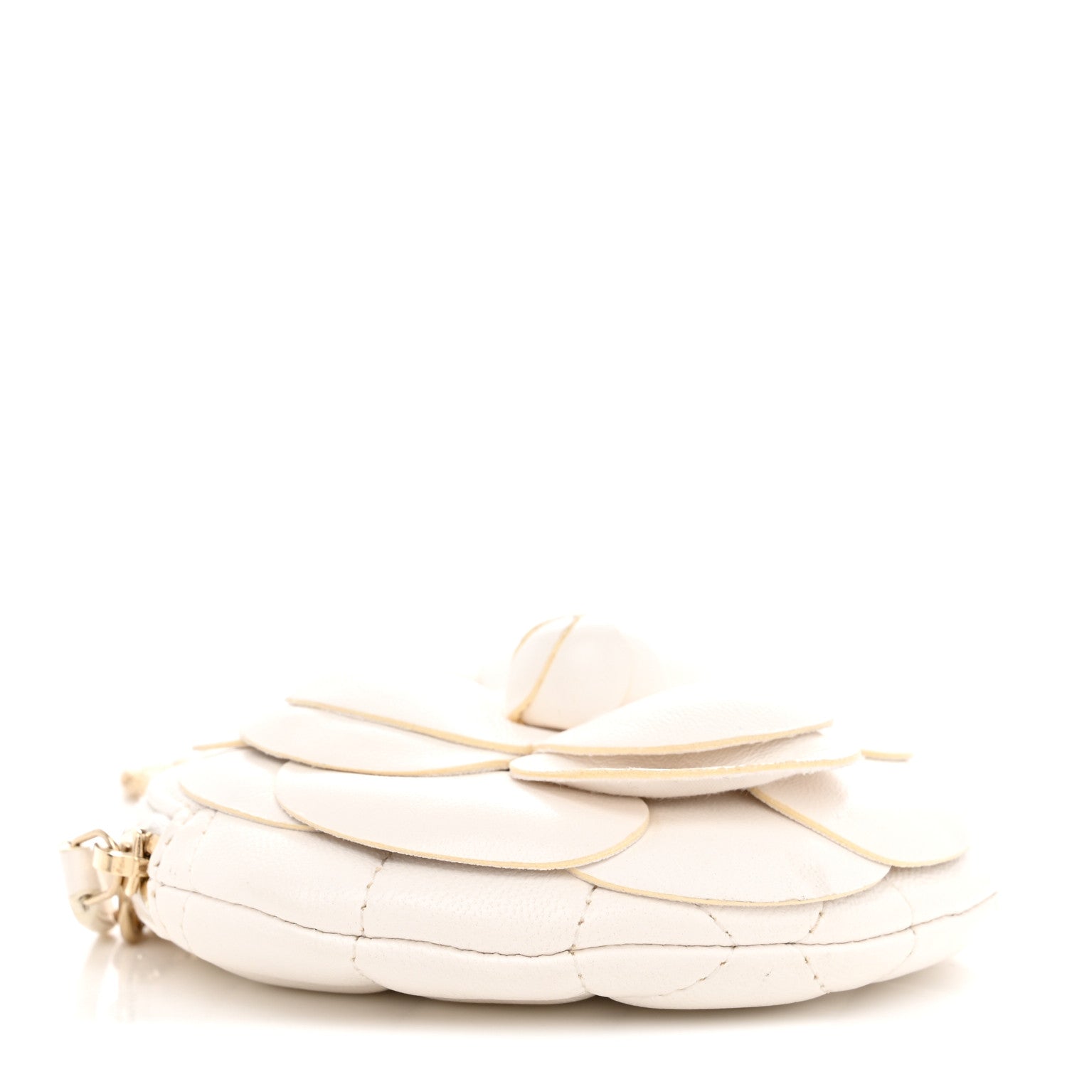 Chanel Lambskin Mini Camellia Bouquet Clutch With Chain White 4 of 10