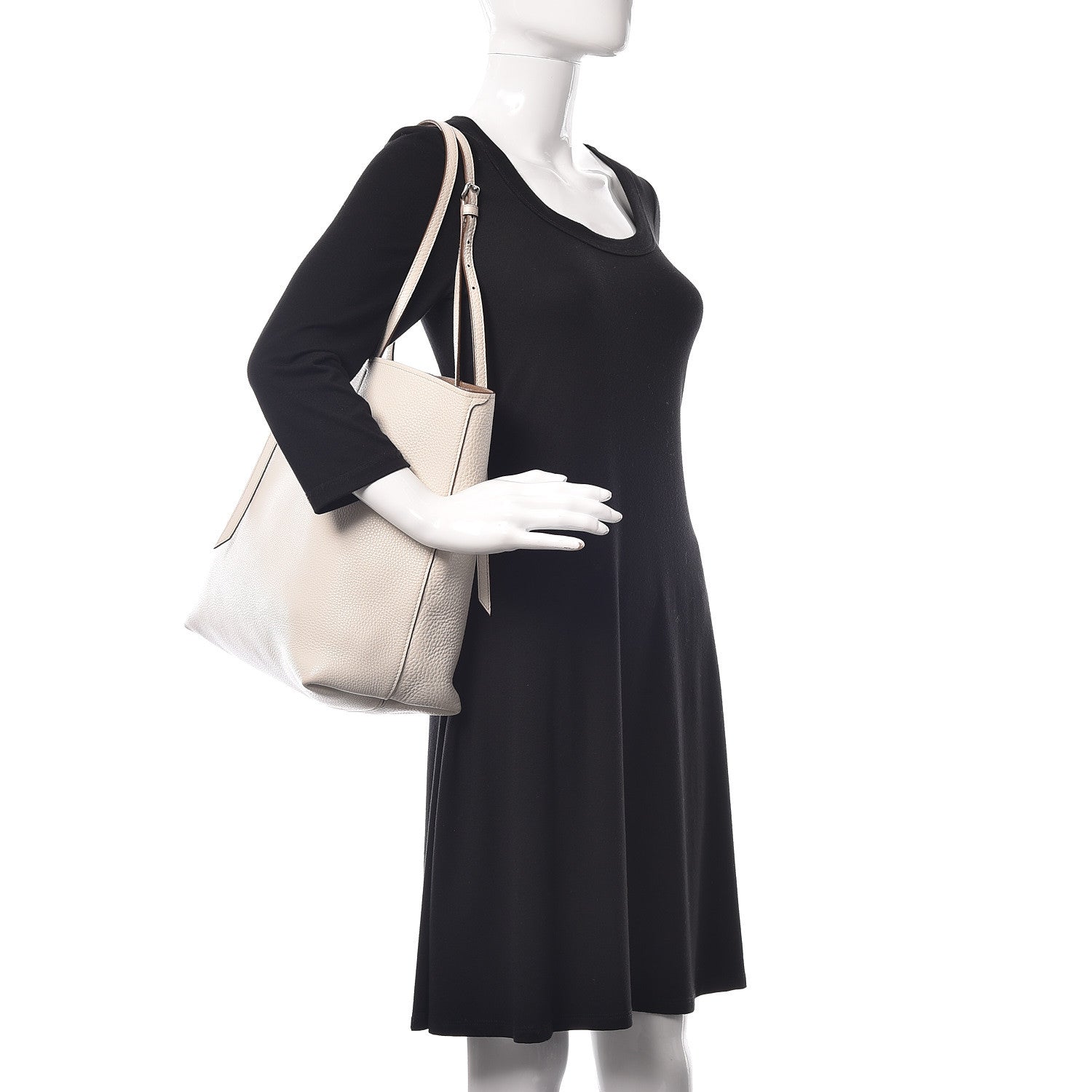 Prada Calfskin Large Concept Shopper Tote Off White 2 of 14