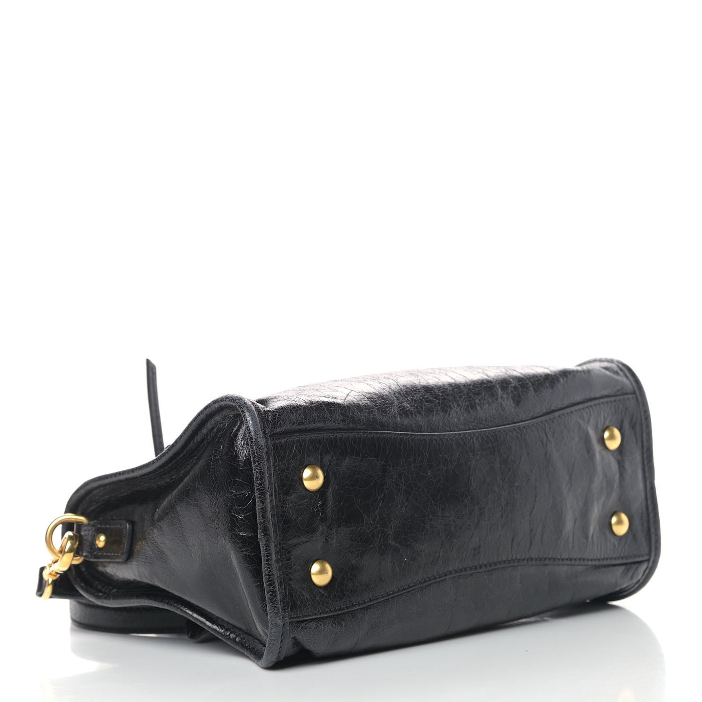 Vitello Shine Zip Tote Black