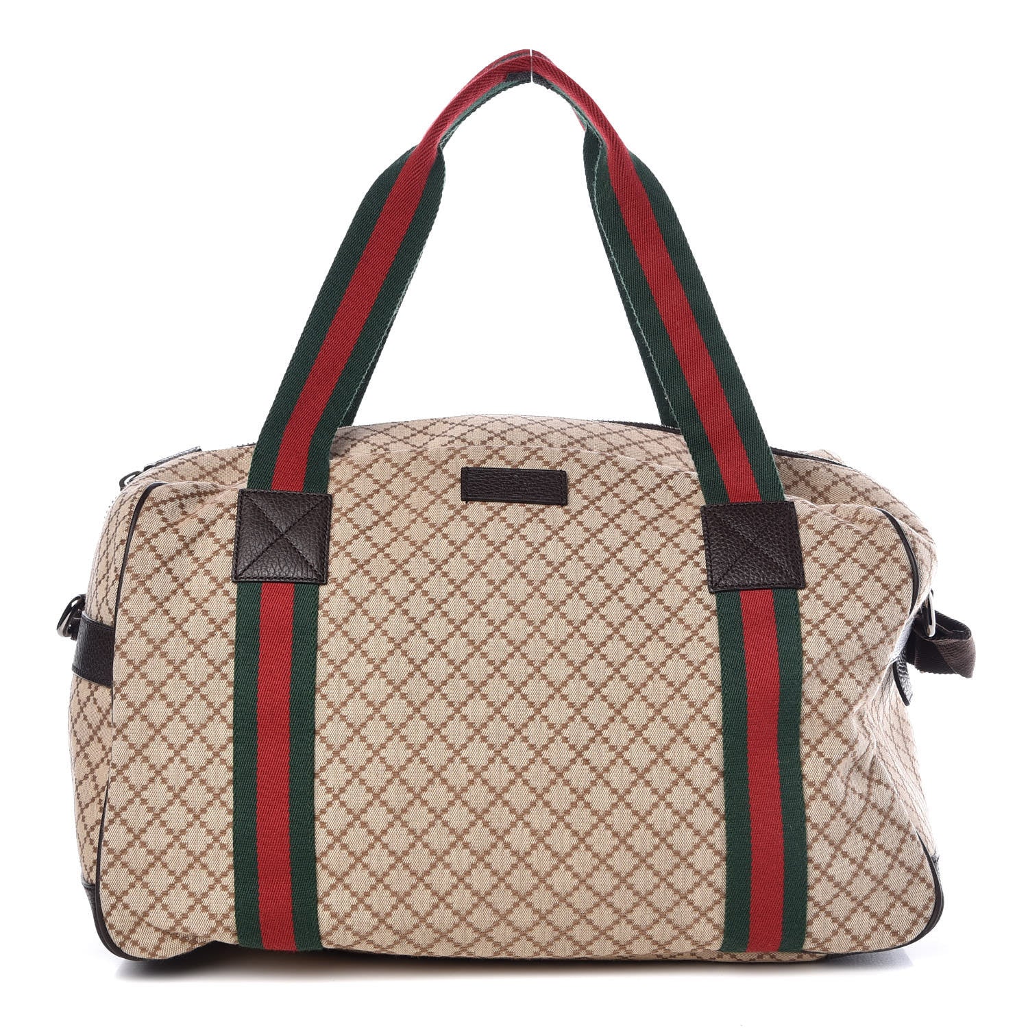 Gucci Diamante Large Web Carry On Duffle Bag Brown 1 of 7