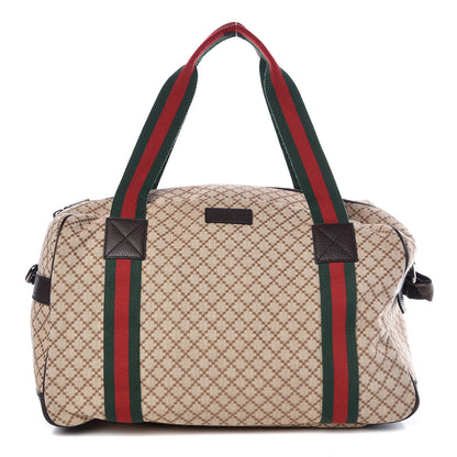 Gucci Diamante Large Web Carry On Duffle Bag Brown 1 of 7