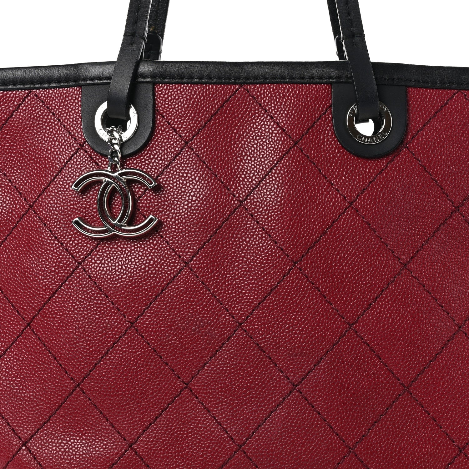 Chanel Grained Calfskin Shopping Fever Tote Red 9 of 14