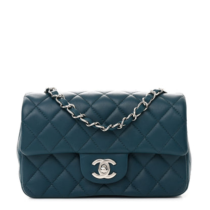 Chanel Lambskin Quilted Mini Rectangular Flap Dark Blue 1 of 10