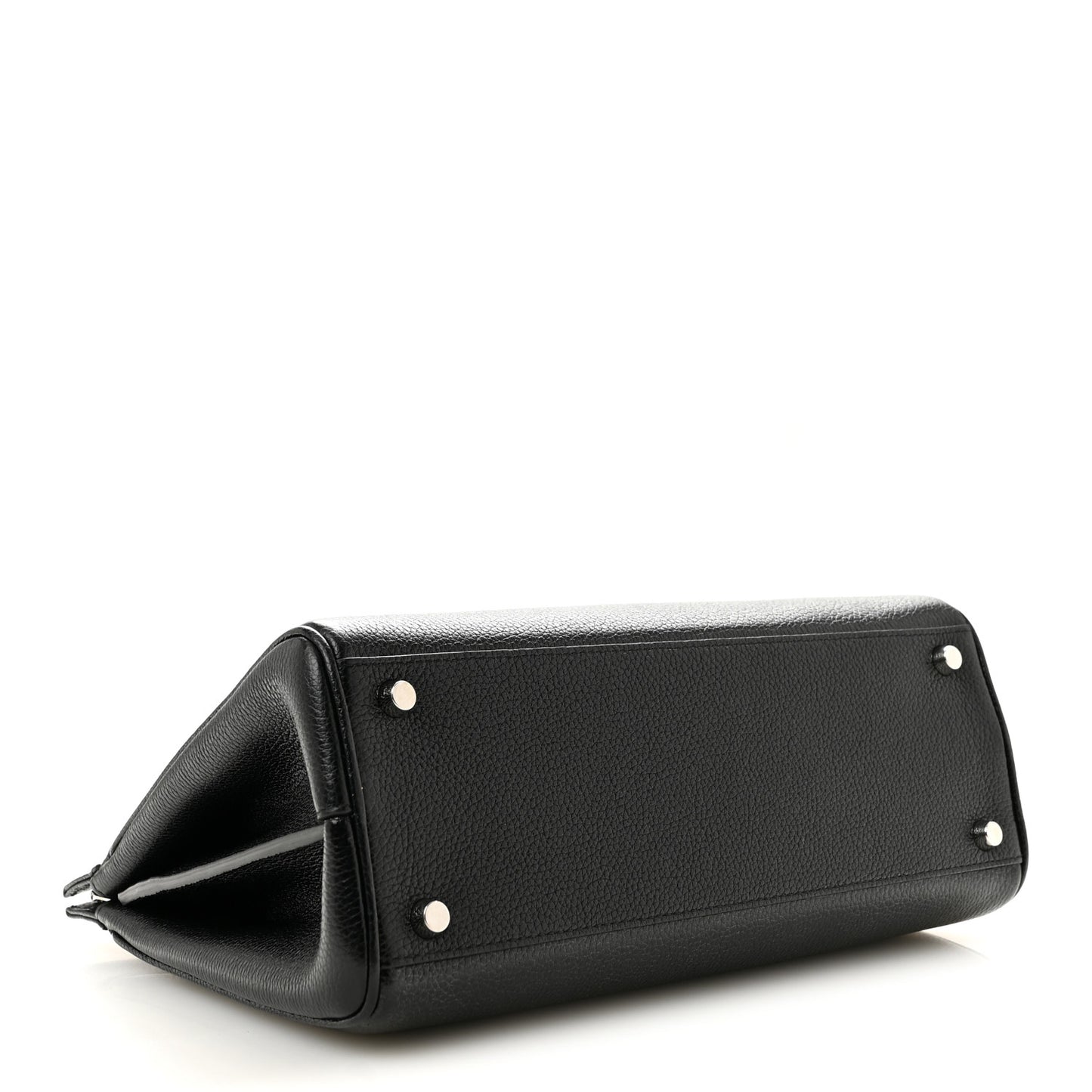 Grainy Calfskin Small Zumi Top Handle Bag Black